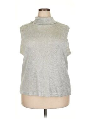 Studio C Sleeveless Cowl Neck Sweater - Light Gray